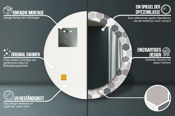 Dekorativno ogledalo Šesterokotni vzorec