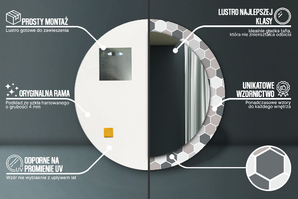 Dekorativno ogledalo Šesterokotni vzorec