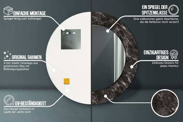 Okrasno ogledalo Črni marmor