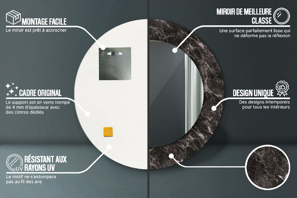 Okrasno ogledalo Črni marmor