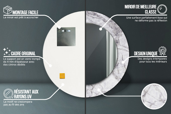 Ogledalo s potiskanim okvirjem Beli marmor