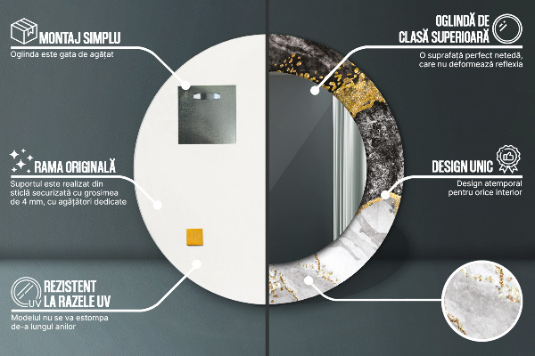 Okrasno ogledalo Marmor in zlato