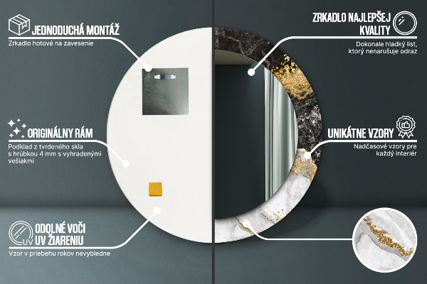 Okrasno ogledalo Marmor in zlato