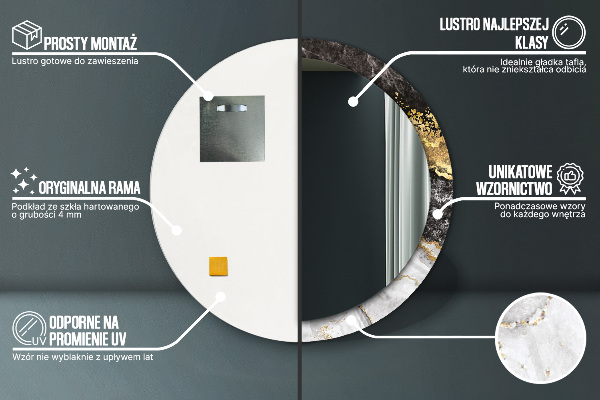 Okrasno ogledalo Marmor in zlato