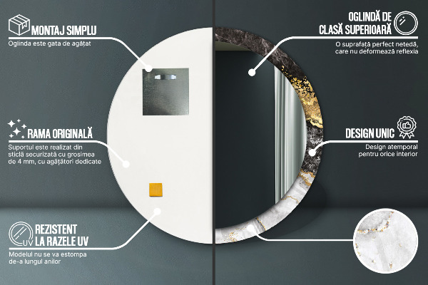 Okrasno ogledalo Marmor in zlato