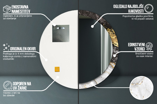 Okrasno ogledalo Marmor in zlato