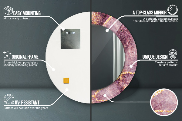 Okrasno ogledalo Marmor z dodajanjem zlata