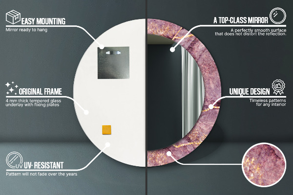 Okrasno ogledalo Marmor z dodajanjem zlata