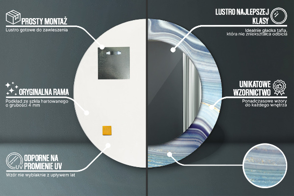 Ogledalo z okrasnim okvirjem Modri ​​marmor