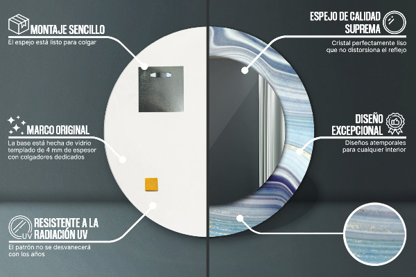 Ogledalo z okrasnim okvirjem Modri ​​marmor