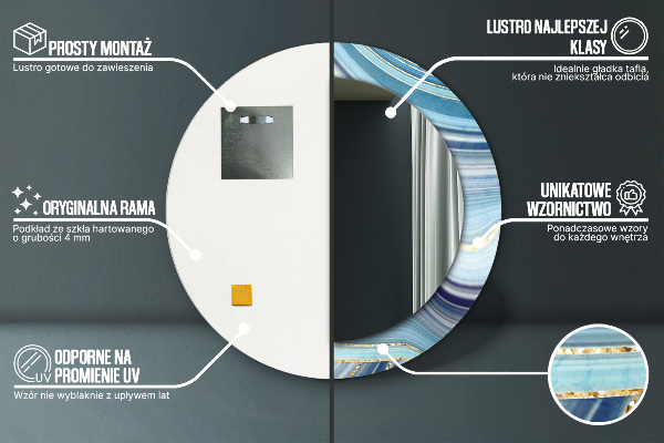 Ogledalo z okrasnim okvirjem Modri ​​marmor