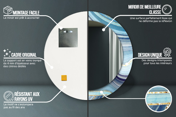 Ogledalo z okrasnim okvirjem Modri ​​marmor