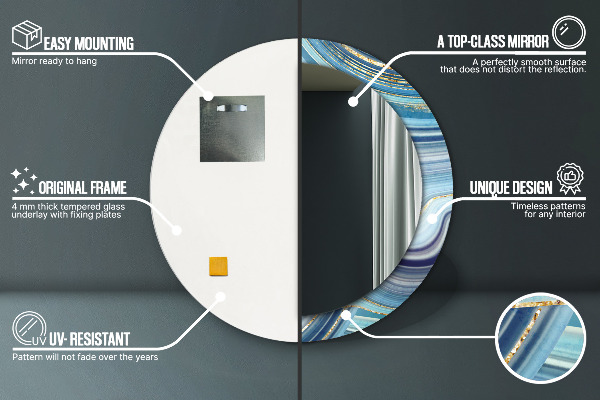 Ogledalo z okrasnim okvirjem Modri ​​marmor