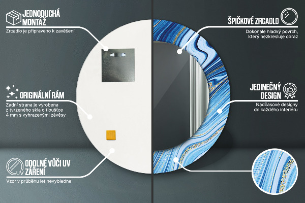 Ogledalo z okrasnim okvirjem Modri ​​marmor