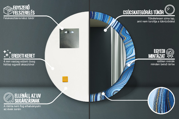 Ogledalo z okrasnim okvirjem Modri ​​marmor