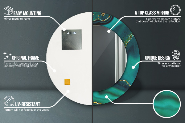 Tiskano ogledalo Smaragdni marmor