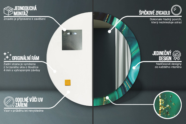 Tiskano ogledalo Smaragdni marmor