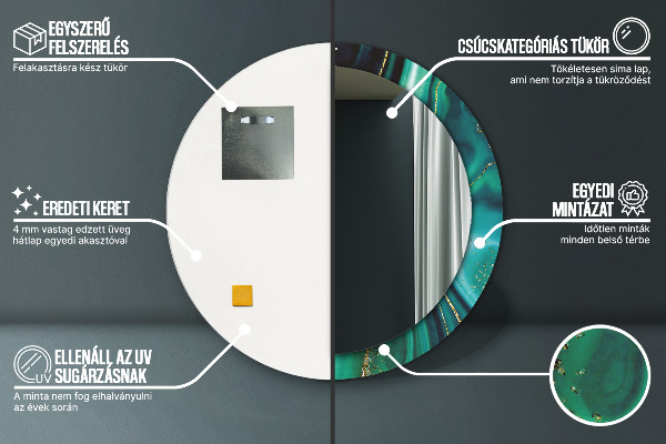 Tiskano ogledalo Smaragdni marmor