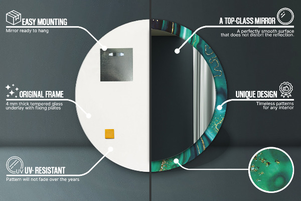 Tiskano ogledalo Smaragdni marmor