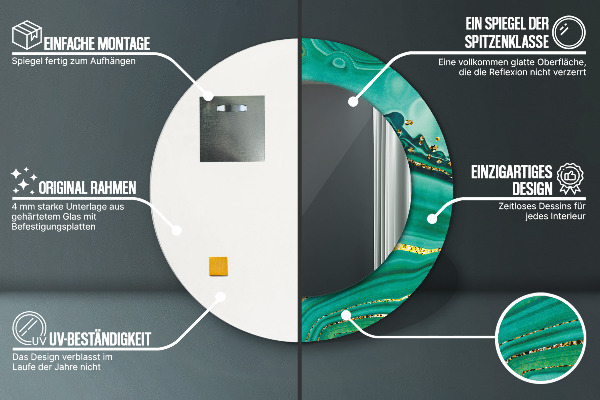 Tiskano ogledalo Agat Jaspis Marmor