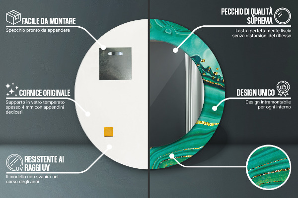 Tiskano ogledalo Agat Jaspis Marmor