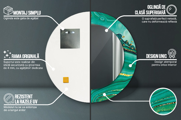 Tiskano ogledalo Agat Jaspis Marmor