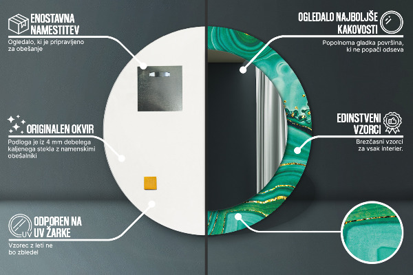 Tiskano ogledalo Agat Jaspis Marmor