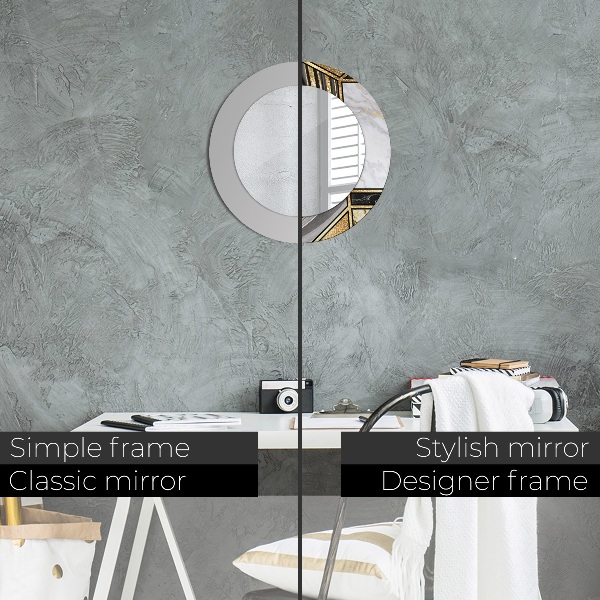 Ogledalo z okrasnim okvirjem Agat in zlati marmor