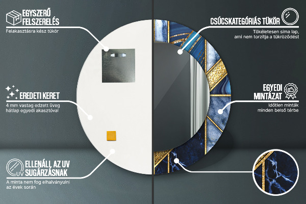 Ogledalo z okrasnim okvirjem Sodobni marmor