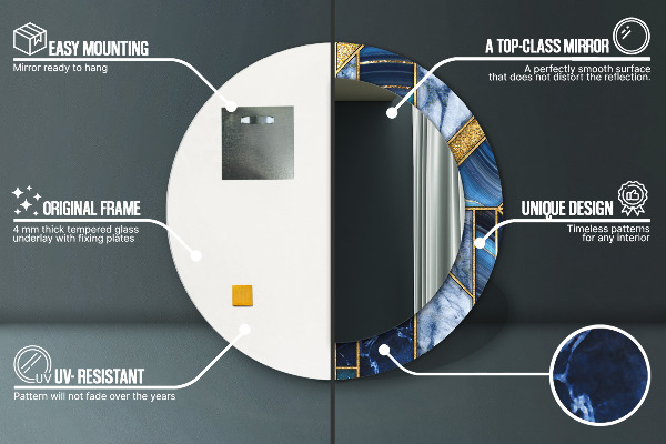 Ogledalo z okrasnim okvirjem Sodobni marmor