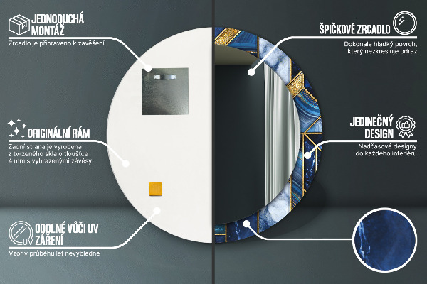 Ogledalo z okrasnim okvirjem Sodobni marmor