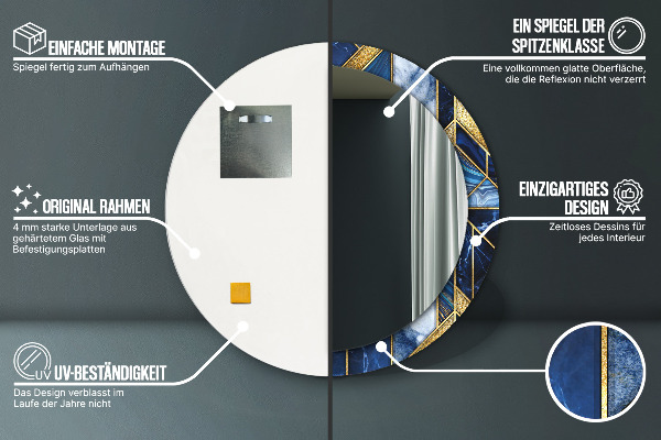 Ogledalo z okrasnim okvirjem Sodobni marmor