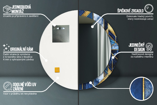 Ogledalo z okrasnim okvirjem Sodobni marmor