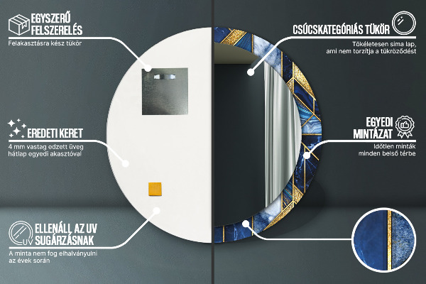 Ogledalo z okrasnim okvirjem Sodobni marmor