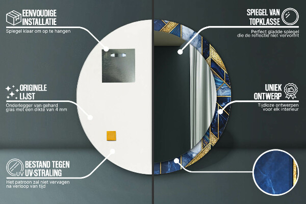 Ogledalo z okrasnim okvirjem Sodobni marmor