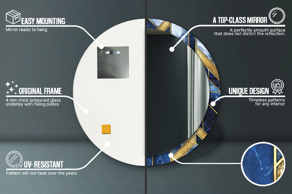 Ogledalo z okrasnim okvirjem Sodobni marmor