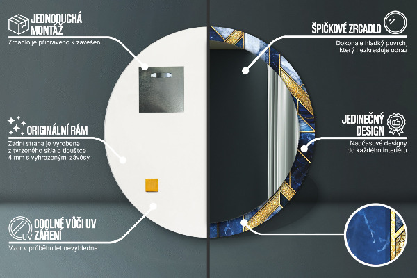 Ogledalo z okrasnim okvirjem Sodobni marmor