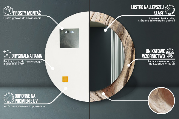 Okrasno ogledalo Razpočen les