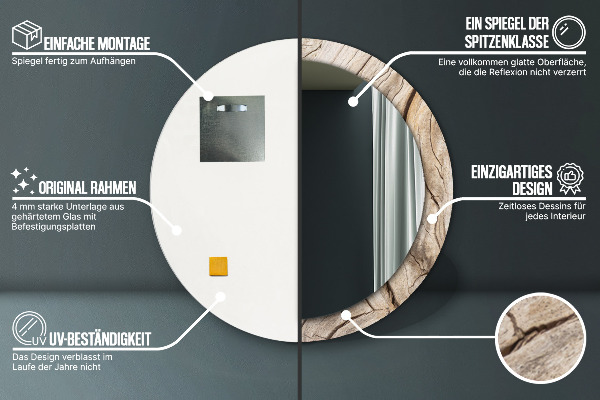 Okrasno ogledalo Razpočen les