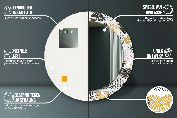 Okrasno ogledalo Srca doodle