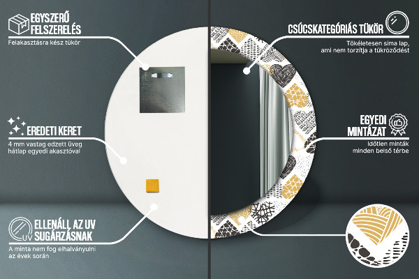 Okrasno ogledalo Srca doodle