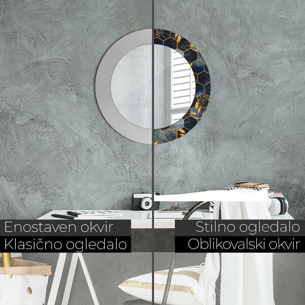 Dekorativno ogledalo Hexagon marmor