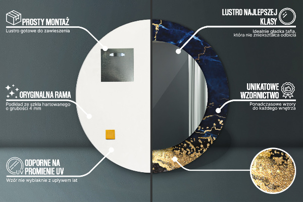 Dekorativno ogledalo Modri ​​marmor