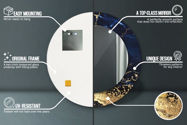 Dekorativno ogledalo Modri ​​marmor