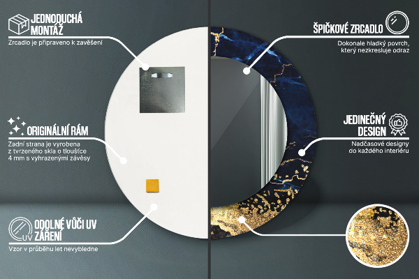 Dekorativno ogledalo Modri ​​marmor