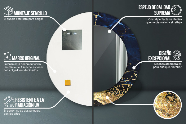 Dekorativno ogledalo Modri ​​marmor