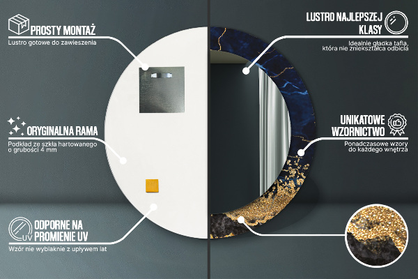 Dekorativno ogledalo Modri ​​marmor