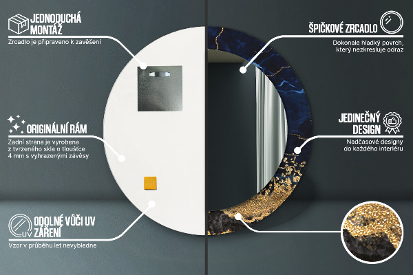 Dekorativno ogledalo Modri ​​marmor