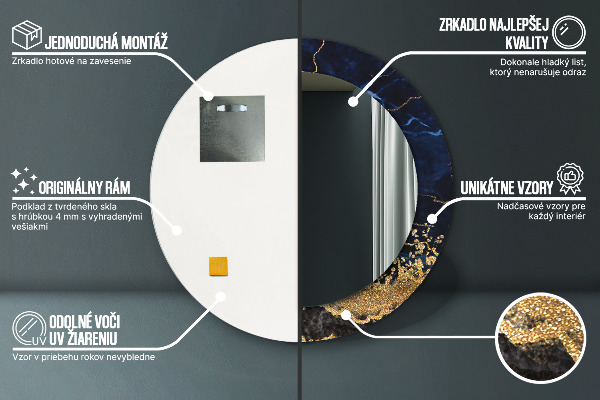 Dekorativno ogledalo Modri ​​marmor