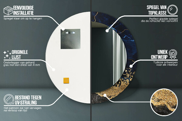 Dekorativno ogledalo Modri ​​marmor